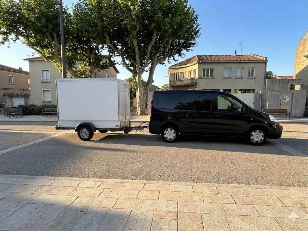 Camionnette et remorque rôtisserie