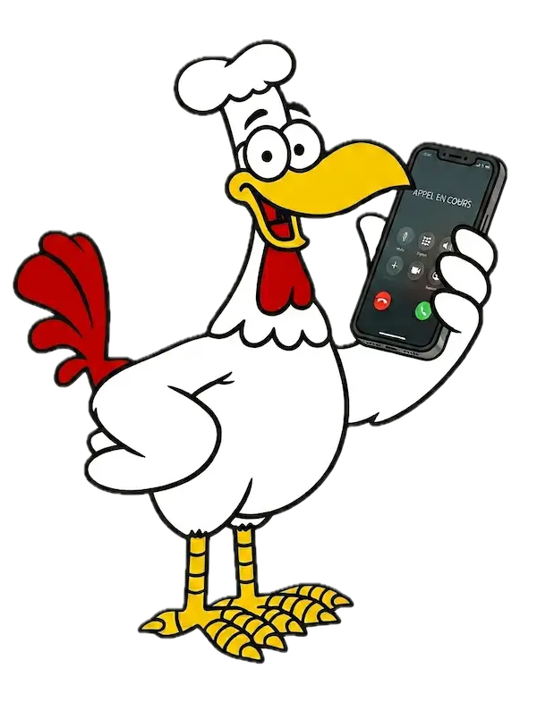 Poulet qui téléphone